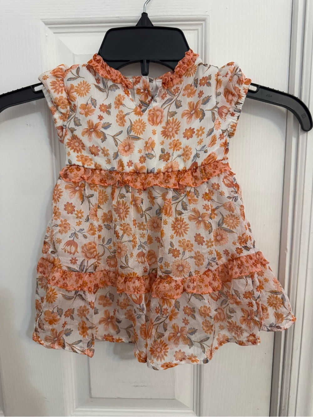 Little Lass Peach and Flower Dress Size 24M